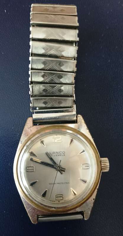 Lanco 17 Jewels-shock protected-Swiss Made men`s wrist watch in good condition-working