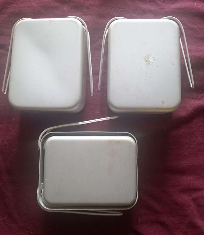 3 x Old Army Era Aluminum Dixies-buy per dixie to take one or more-not as a lot