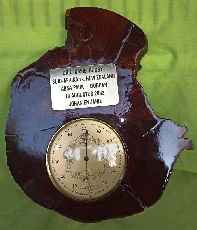 "Thermometre Precision" made in France-on nice wooden mount-working-Dia. 26cm x 22cm