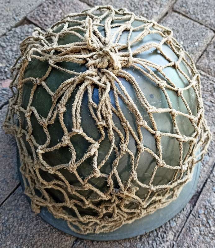 SADF hard Metal Helmet (Staaldak) complete with inner and camouflaged net-good condition