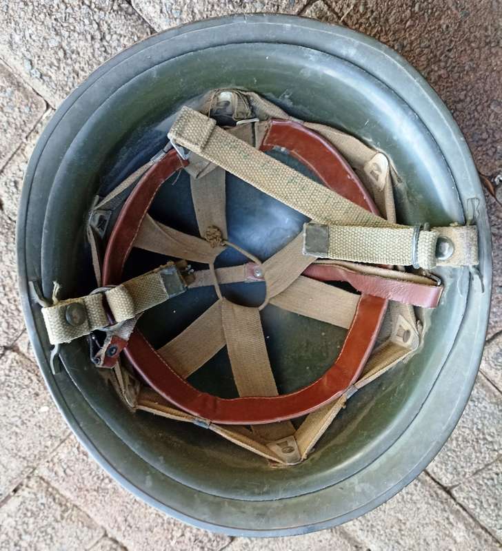 SADF hard Metal Helmet (Staaldak) complete with inner and camouflaged net-good condition
