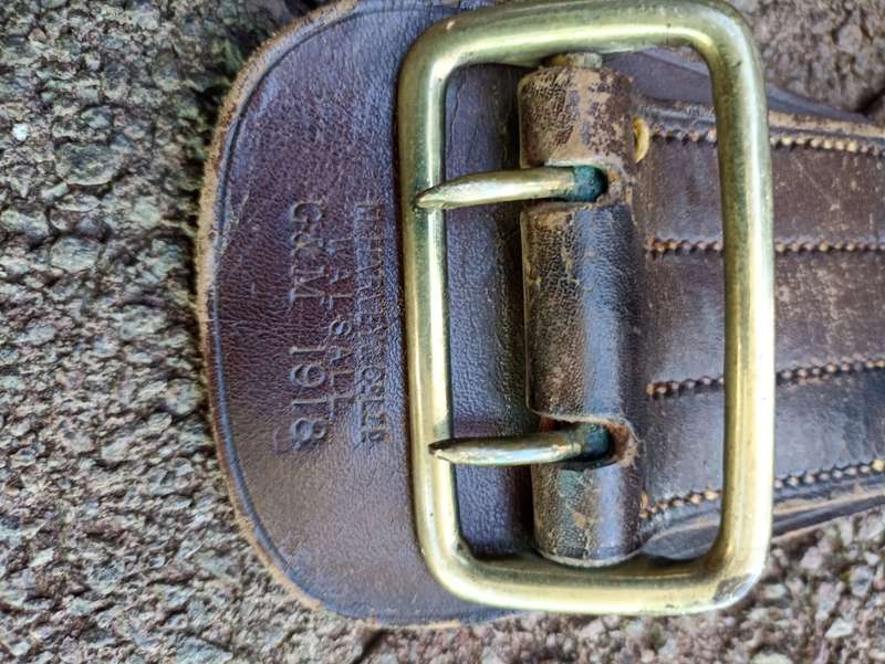 WWI British Officer`s Belt by M Harvey Co, Holster by Hobson & Sons 1915 strap and sword Hanger Hook