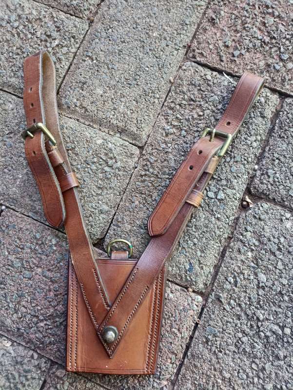 WWI British Officer`s Belt by M Harvey Co, Holster by Hobson & Sons 1915 strap and sword Hanger Hook