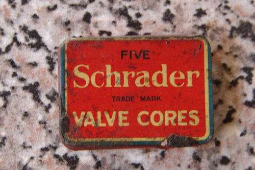 One Tin  box of Five Vintage Schrader Valve Cores-intacted
