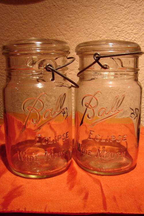 2 Ball Eclipse Wide Mouth Can Fruit Bottles with wire lid lock - Height 18.5cm