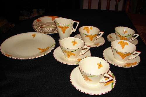 Beautiful Art Deco Burleigh Ware Burgess & Leigh & Co -Zennith Reg. shape 769495-19 piece
