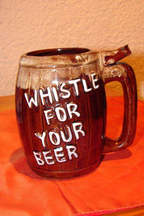 Whistle Beer Mug - Height 12cm - good condition, no chips or cracks-Whistle for your beer!!