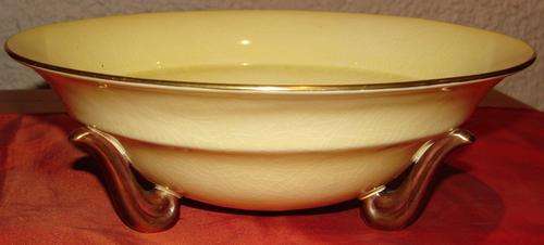 Beautiful Carlton ware Bowl with gold trimming-H 9cm, Width 24cm-Good-fine age porcelain cracks
