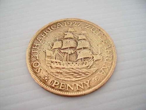 VERY NICE 1927 GEORGIVS V REX IMPERATOR COPPER ZA PENNY. ~ PLEASE READ DESCRIPTION ~