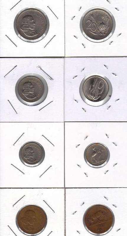 1965 COINS BOTH LANGUAGES 2X 20C + 2X 10C + 2X 5C + 2X 2C BARGAIN !!