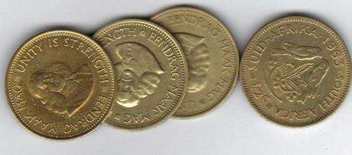 60x SOUTH AFRICAN OLD BIG HALF CENT COINS.!!! 1961 to 1964