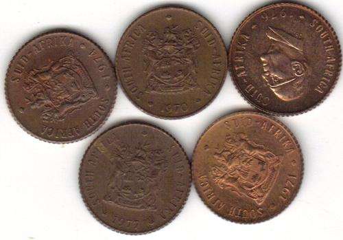 5X DIFFERENT DATED HALF CENT RARE COINS @1 LOW PRICE!!!