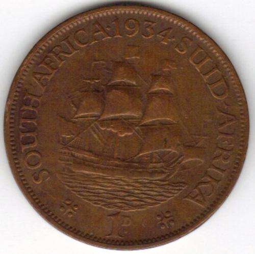 1934SOUTH AFRICA UNION PENNY  !!LOOK !!!