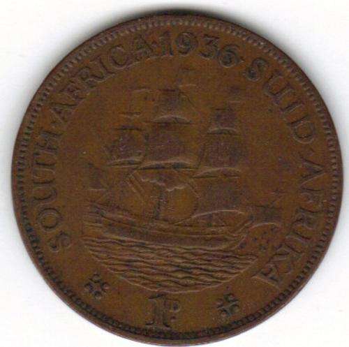 1936 SOUTH AFRICA UNION PENNY  !!LOOK !!!