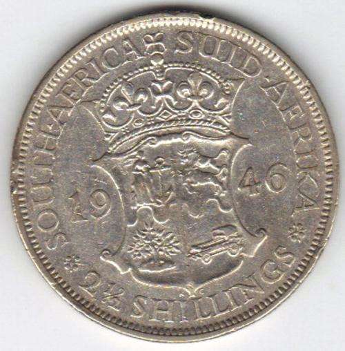 THE RARE 1946 HALFCROWN SOUTH AFRICA UNION