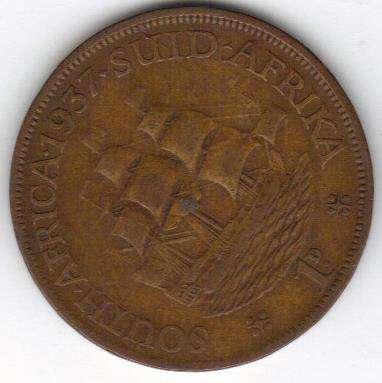 1937 SOUTH AFRICA UNION PENNY !!! LOOK !!!