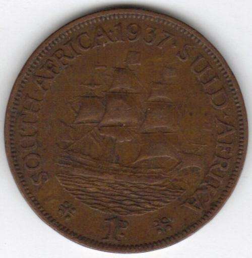 1937 SOUTH AFRICA UNION PENNY !!! LOOK !!!