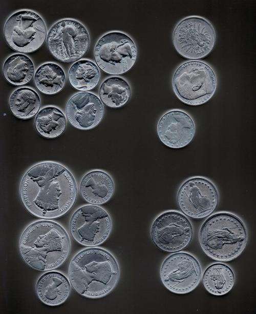 290 GRAMS OF RARE WORLD SILVER COINS !!
