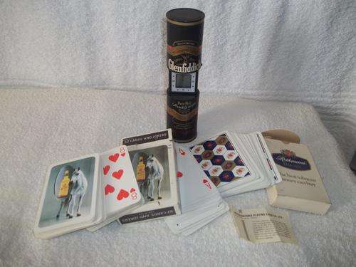 For The Bar - Rothmans Blue and White Horse Playing Cards with Glenfiddich Watch