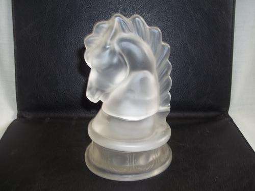 For the Horse lover - 3 pce. smokers set - ornament, table lighter and ashtray made from glass