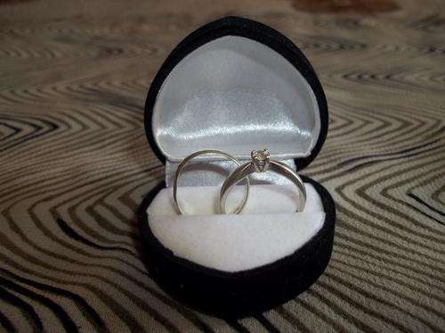 Two 9 ct White Gold Rings and Genuine Diamond (see cert.) 4,7 gram