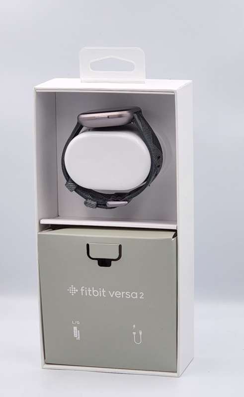 Fitbit versa 2 smart watch grey woven with additional creative skull strap free