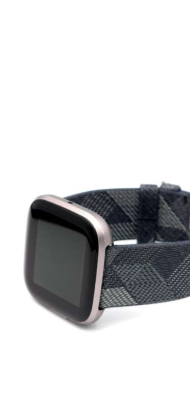 Fitbit versa 2 smart watch grey woven with additional creative skull strap free