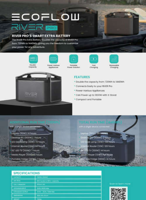 EcoFlow RIVER Pro 200000mAh Extra Battery - Black-open box