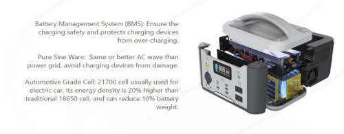 Genki 500w Portable Power Station - Black-