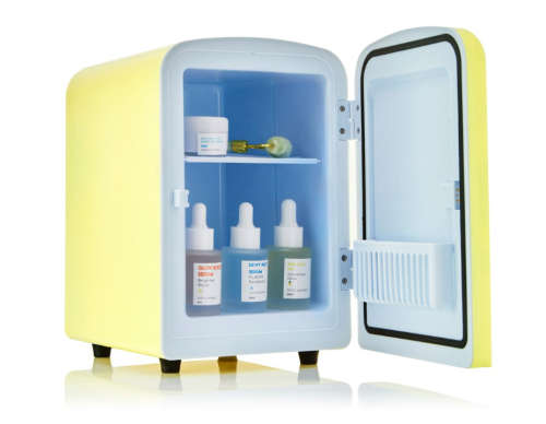 Skin Bar Mini Fridge for Beauty & Skincare Storage - Mellow Yellow
