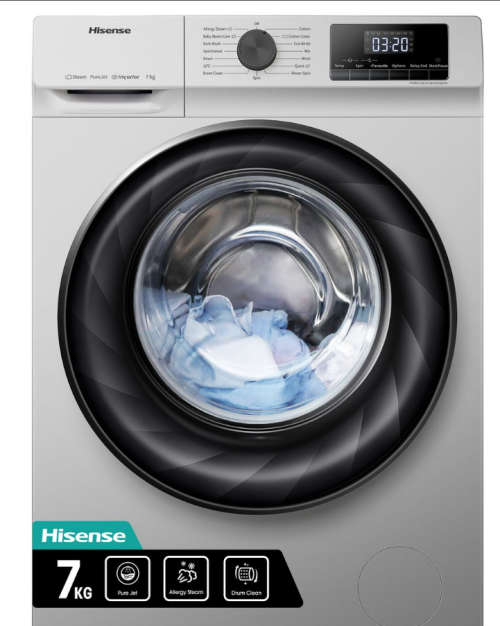 Hisense 7Kg Front Loader Washing Machine with Inverter - Silver