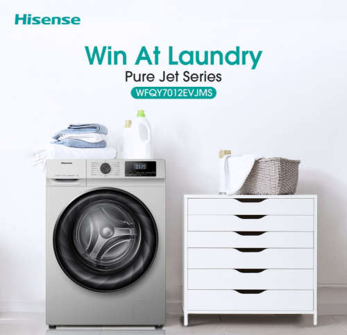 Hisense 7Kg Front Loader Washing Machine with Inverter - Silver