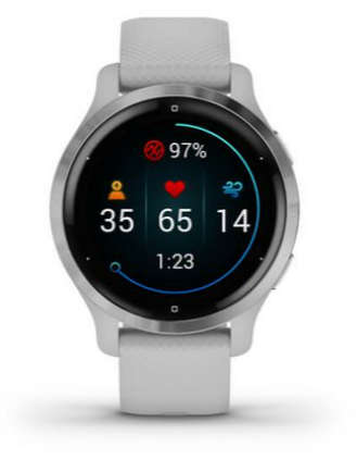 Garmin Venu 2S Smartwatch (40mm) - Silver Bezel with Mist Grey Case & Silicone Band