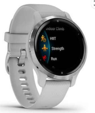Garmin Venu 2S Smartwatch (40mm) - Silver Bezel with Mist Grey Case & Silicone Band