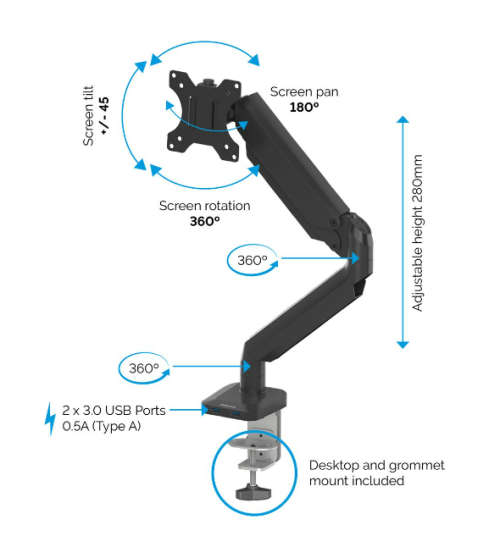 Fellowes Platinum Triple Monitor Arm