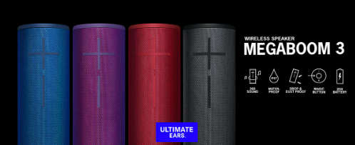 Ultimate Ears MEGABOOM 3 Wireless Bluetooth Speaker, Waterproof-Black