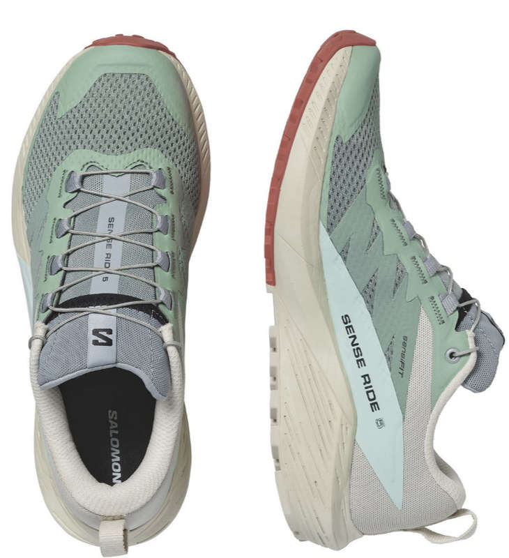 Salomon - Women s Sense Ride 5 Trail Running Shoe - Rainy Day/Hots/Free - Women UK 6
