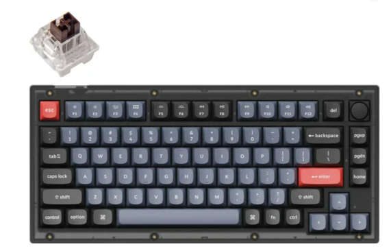 Keychron V2 Wired Custom Mechanical Keyboard Knob Version, 65% Layout with Knob
