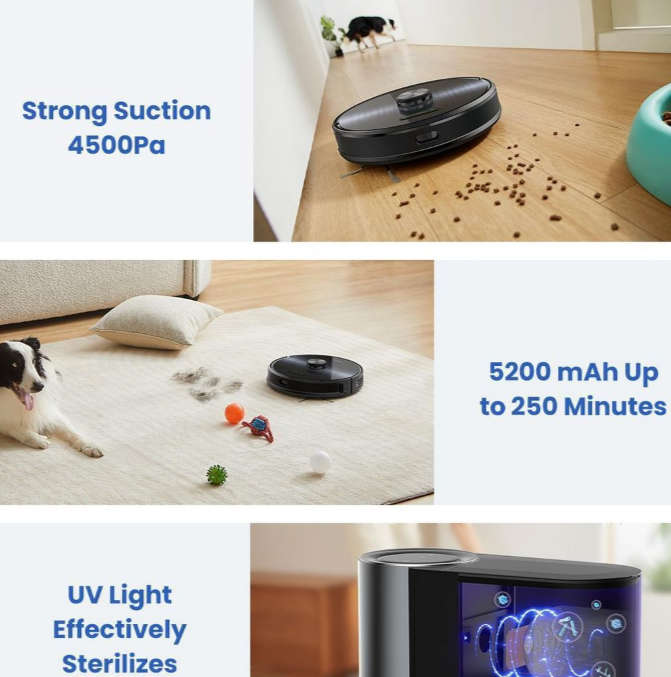 Proscenic M9 Self-Emptying Robotic Vacuum with Rotating Mops 2024 Model