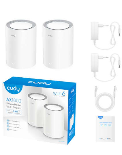 CUDY AX1800 WIFI ROUTER KIT HOME SYSTEM-2 Pack