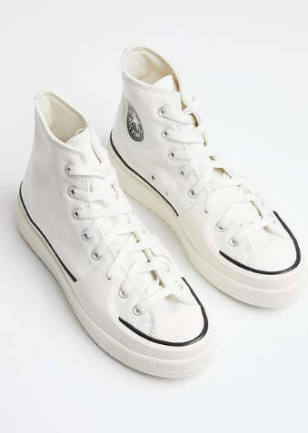 Chuck taylor all star construct hi - vintage white/black/egret - utility canvas - UK 5