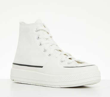 Chuck taylor all star construct hi - vintage white/black/egret - utility canvas - UK 5