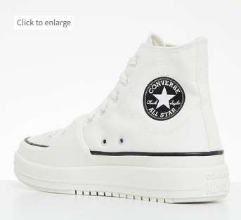 Chuck taylor all star construct hi - vintage white/black/egret - utility canvas - UK 5