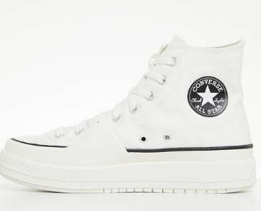 Chuck taylor all star construct hi - vintage white/black/egret - utility canvas - UK 5