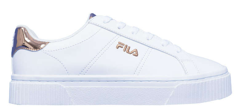 Fila Women's Panache 19 Flat Sneaker White/Metallic Silver/Fila Navy UK 3