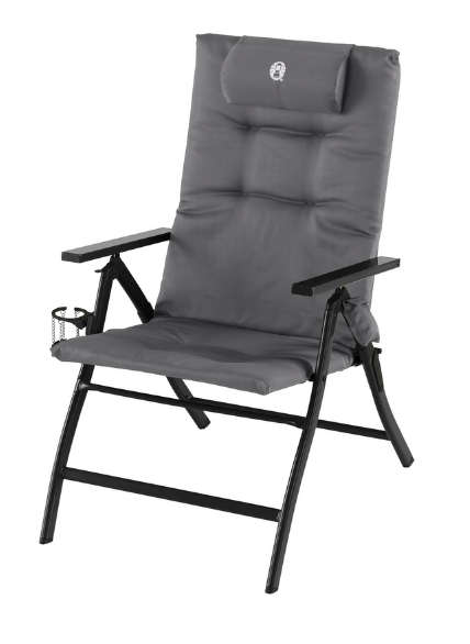 Coleman 5-Position Padded Foldable Camping Chair, Steel Frame