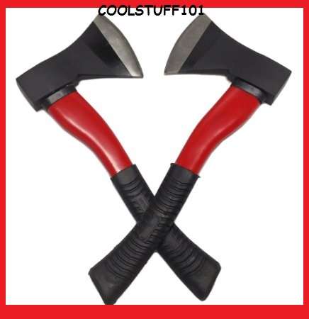 CAMPING AXE WITH NON-STICK RUBBER HANDLE!