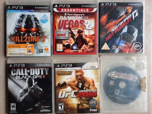 Playstation 3 console + game controllers + 6 games + HDMI cable