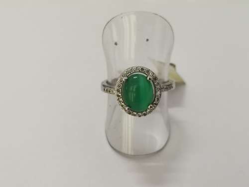 Sterling Silver, Green Tiger-eye Ring