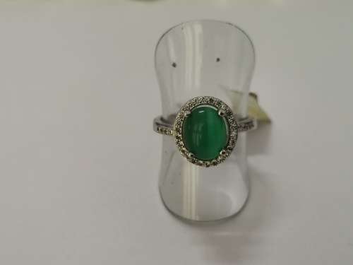 Sterling Silver, Green Tiger-eye Ring
